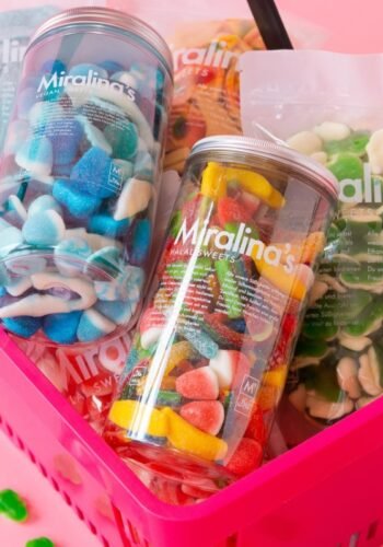 Miralina - Halal Candy Box - Colourful Tin (2 kg) - Fruit Gum Mix - with Halal Certificate - No Pork Gelatin - 3kg Bulk Pack - Gummy Bears（2 cans）