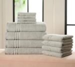 Home Reflections 100% Cotton Solid & Texture 12-pc Towel Set