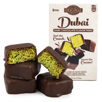 Dubai Chocolate Bar & Minis Milk & Dark Chocolate 3.2oz Original Natural Sweets Feel the Crunch Savor the Cream Delicate Layers of Kunafa