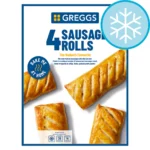 Greggs 4 Sausage Rolls 427g | 2 Boxes Pack, Bake At Home Frozen Puff Pastry Sausage Rolls